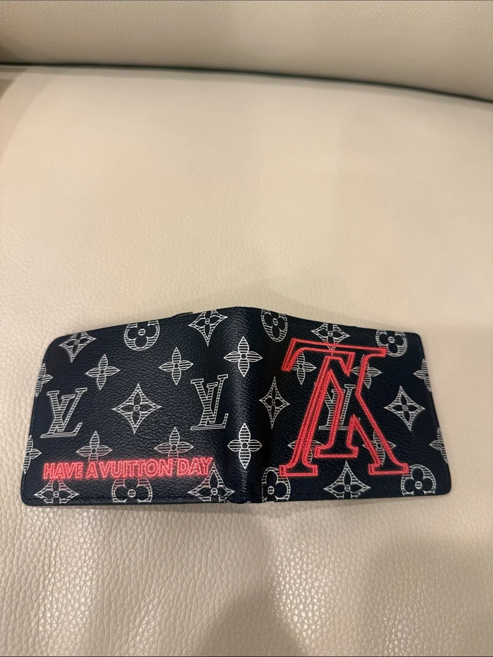 Louis Vuitton Black Monogram LV Initials Multiple Wallet